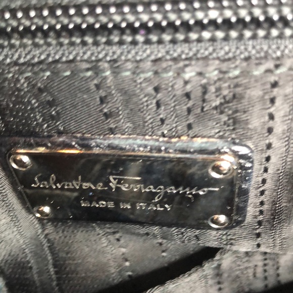 Salvatore Ferragamo Black Pebbled Leather Sofia Bag Silver tone hardware - Picture 10 of 16